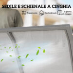 Dondolo da Giardino a 3 Posti in Metallo con Tetto Parasole Rimovibile, 171x108x154 cm, Grigio scuro - immagine 5