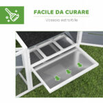 Pollaio per Galline con Casetta, Nido per Cova e Area Esterna, 214x101x 91,5cm, Grigio - immagine 9