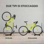 Rastrelliera per Bici Regolabile con Tubo di Supporto, in Acciaio e Plastica, 75x41x71-81 cm, Nero - immagine 4