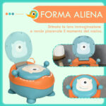 Vasino per Bambini da 6 Mesi a Forma di Alieno, Seduta Ergonomica, Schienale e Vaschetta Rimovibile, Blu - immagine 5