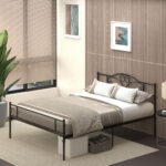 Struttura Letto Matrimoniale in Acciaio con Doghe Integrate, Testiera e Pediera, 160x2cm - immagine 2