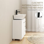 Mobile Sottolavabo Bagno con Armadietto, Ripiani e Cassetti, Bianco - immagine 7