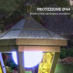 Lampione da Giardino con 6h Autonomia e Ancoraggio a Terra, in ABS e Policarbonato, 15x15x127 cm, Nero - immagine 7