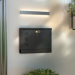 Cassetta Postale in Metallo con 2 Chiavi di Sicurezza, 3 Finestre e Foro di Drenaggio, 36,5x11,5x29 cm, Nera - immagine 2