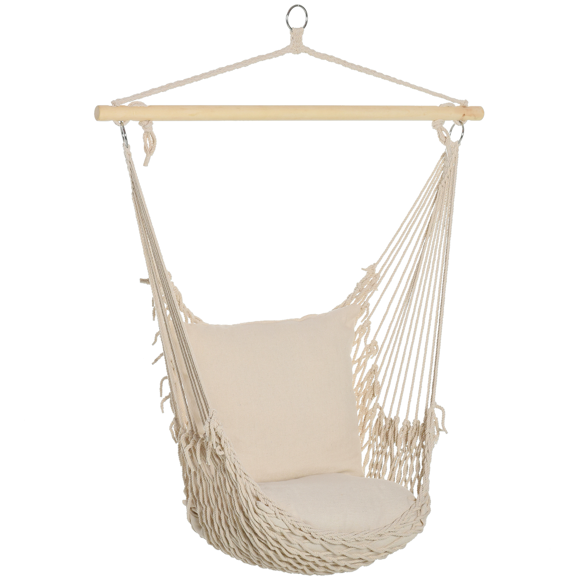 xio2f21949654b95f.jpg Amaca da Giardino in Corda Shabby Chic per Interni ed Esterni Bianca - immagine 1
