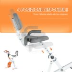 Cyclette Pieghevole con Resistenza Magnetica 8 Livelli, Sensore di Frequenza Cardiaca, Volano 2,5kg, Arancione - immagine 5
