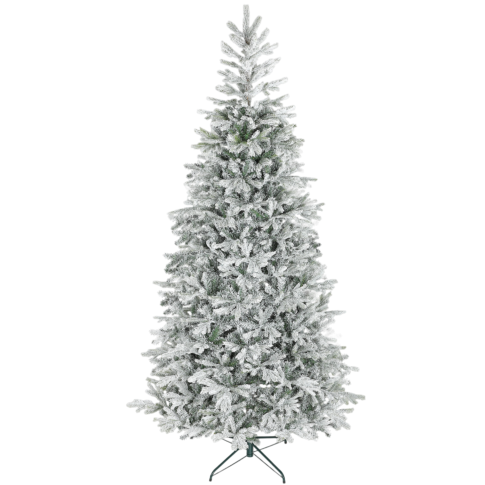 xvt01419adcaf7e54.jpg Albero di Natale Innevato Alto 210 cm con Rami Realistici e Base in Metallo Pieghevole - immagine 1