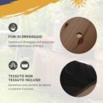 Fioriera da Esterno a 8 Vasi con Ripiano Laterale e Mensola Inferiore, in Legno di Abete, 123x54x87 cm - immagine 6