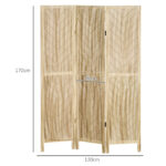 Paravento da Interno Pieghevole a 3 Ante a Spina di Pesce in Legno, 120x1,6x170 cm - immagine 3