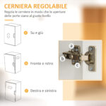 Credenza da Cucina Moderna con Cassetti, Armadietti e Ripiani Aperti, 1x39,5x183,5cm, Bianco - immagine 8