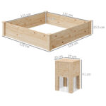 Fioriera da Esterno in Legno di Abete con Compostiera e Fondo Aperto, 123x123x25,5 cm, color Legno - immagine 3