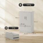 Mobile da Ufficio in Acciaio con Ripiano Interno Regolabile e Cassetto, 80x40x130 cm, Bianco - immagine 3