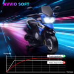 Moto Elettrica per Bambini con Rotelle, Specchietti e Poggiapiedi, in PP e Metallo, 85,5x44,5x56 cm, Blu - immagine 8