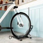 Rastrelliera per Bici Regolabile con Tubo di Supporto, in Acciaio e Plastica, 75x41x71-81 cm, Nero - immagine 2