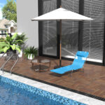 Lettino Prendisole Pieghevole con Schienale Reclinabile e Cuscino, 182x56x24,5cm - immagine 7