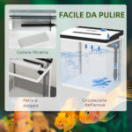 Acquario da 13L a Illuminazione LED con Fori di Ventilazione, in Vetro HD e ABS, 29x20x30,5 cm - immagine 6