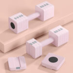 Set 2 Manubri Pesi Quadrati e Antiscivolo da 5 kg con Piastre Rimovibili, in Acciaio e ABS, 32x9x9 cm, Rosa - immagine 8