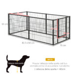 Recinto per Cani di piccola taglia con 6 pannelli per esterni e Interni, 82,5-150x79x61cm Metallo - immagine 3
