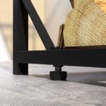 Legnaia da Esterno in Metallo con Tetto in Policarbonato, Capacità 21kg, 185x67x185, Nero - immagine 8