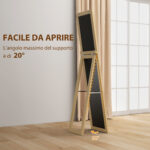 Specchio Verticale da Parete o da Terra con Cornice in MDF, 37x40x155 cm, Quercia e Trasparente - immagine 6