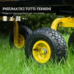 Carrello da Giardino in Acciaio con Capacità 150 kg e Maniglia Rivestita, 94x48,5x1 cm, Giallo e Nero - immagine 5
