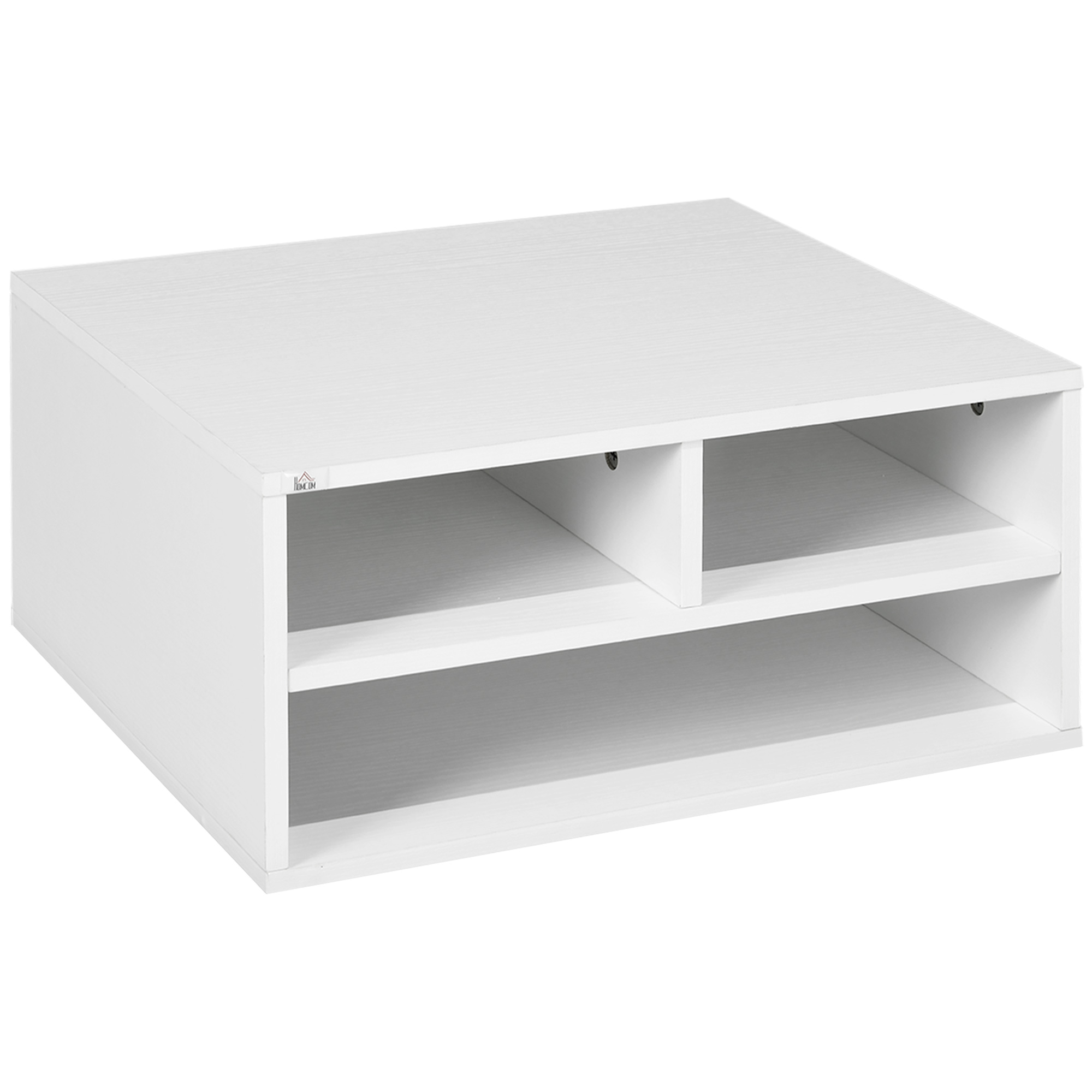 897d58196cabf01f1.jpg Mobile Porta Stampante da Ufficio con 3 Ripiani Aperti a 2 Livelli, 47x40x22.5 cm, Bianco - immagine 1