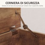 Panca Contenitore Multiuso Legno per Camera Ingresso Bianco 100x40x40cm - immagine 5