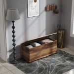 Panca Contenitore Multiuso Legno per Camera Ingresso Bianco 100x40x40cm - immagine 9