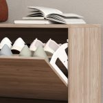 Set Mobili da Ingresso con Panca Scarpiera, Appendiabiti a Muro e Specchio, 80x27x46.5 cm, Marrone Scuro - immagine 9