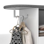 Mobile Asse da Stiro con Armadietto a 2 Ante e Spazio Aperto, 125x43.5x102.5 cm, Bianco - immagine 9