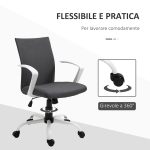 Sedia da Ufficio Ergonomica e Girevole con Altezza Regolabile, 61x61x89-99 cm, Grigio Scuro - immagine 6